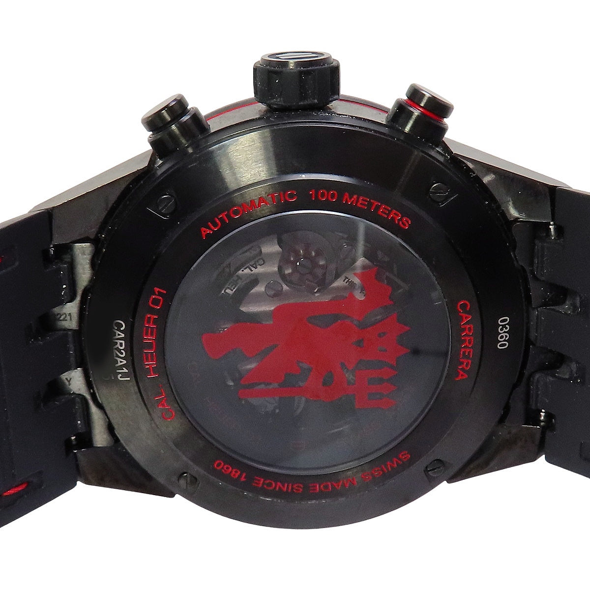 Carrera Calibre Heuer 01 Chronograph Manchester United CAR2A1J.FC6400 SS/Rubber Black Automatic Men'