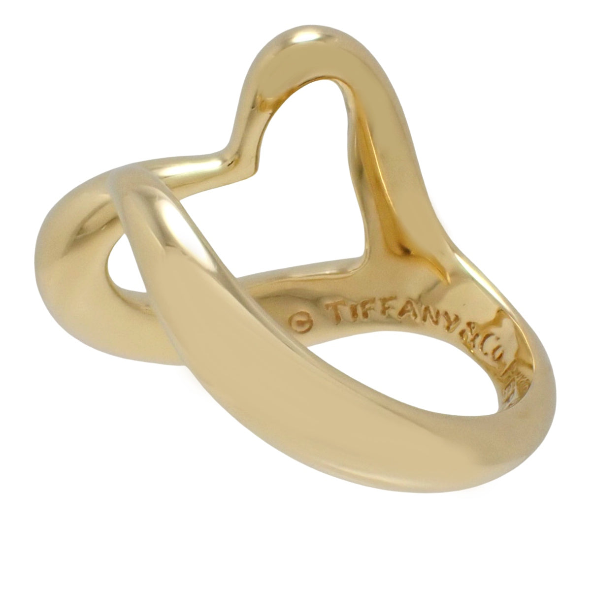 オープンハート リング イエローゴールド K18YG 11.5(51.5)号 7.8g