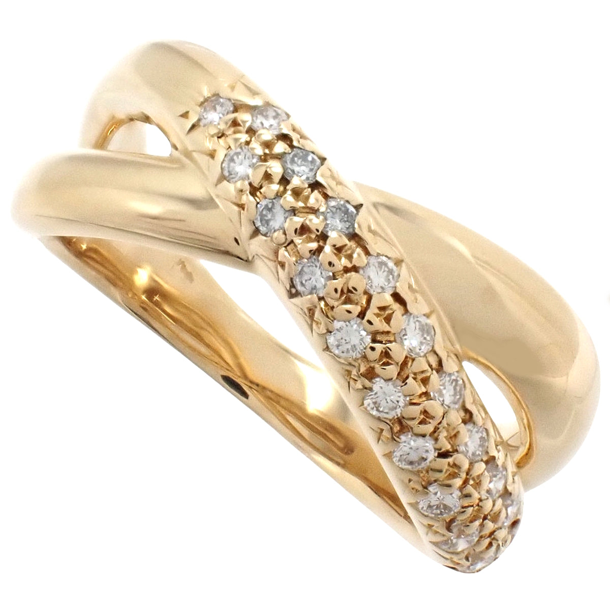 钻石十字戒指，钻石，D0.20，K18YG，11.5号（51.5），5.0克