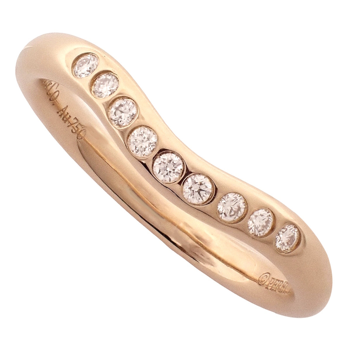 カーブド バンドリング ダイヤモンド ピンクゴールド K18PG 2.5g