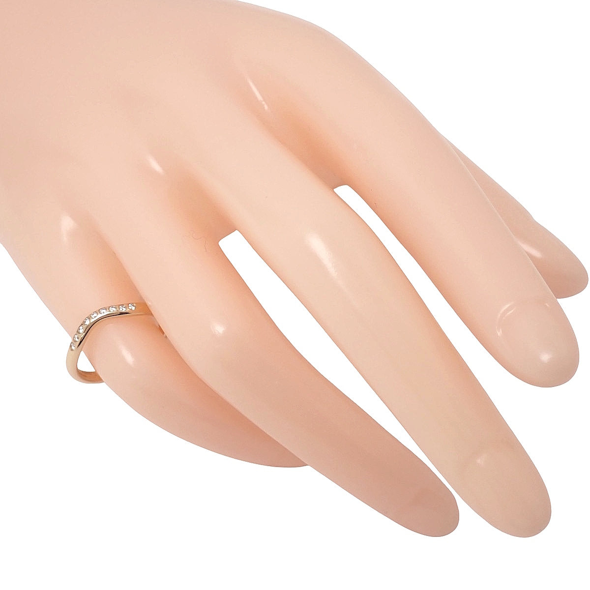 カーブド バンドリング ダイヤモンド ピンクゴールド K18PG 2.5g