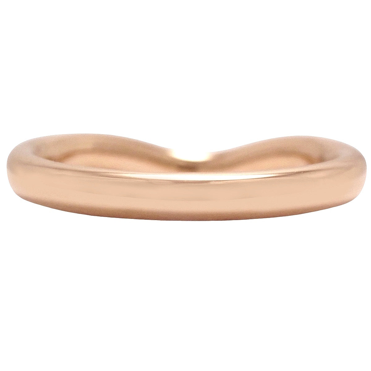 Curved Band Ring Diamond Pink Gold K18PG 2.5g