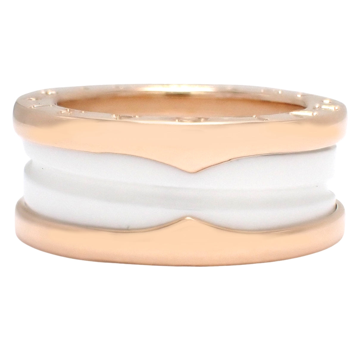 B.zero1 戒指 粉金 K18PG 白色陶瓷 49 7.7克