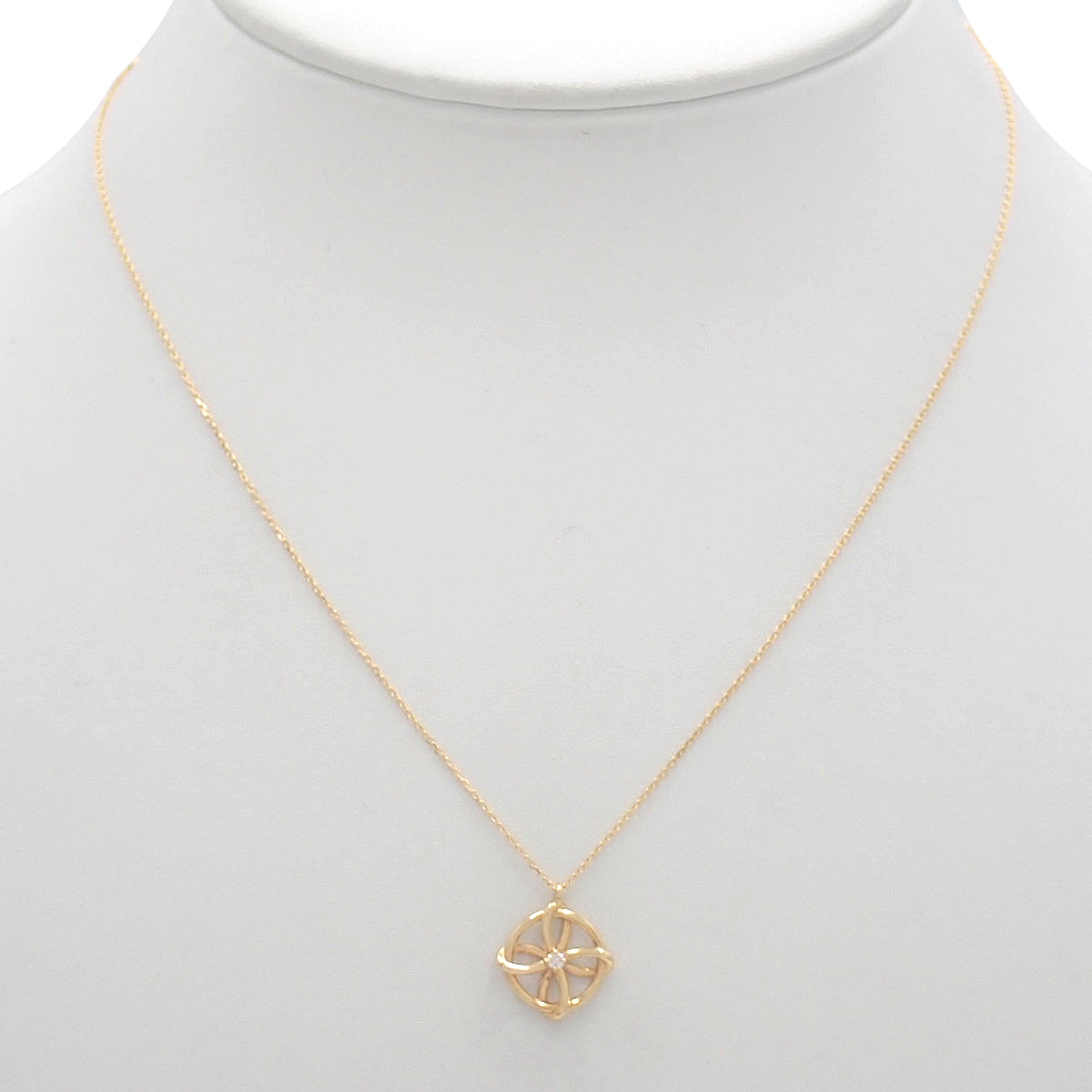 フラワー サークルペンダント ダイヤモンド イエローゴールド K10YG 1.3g