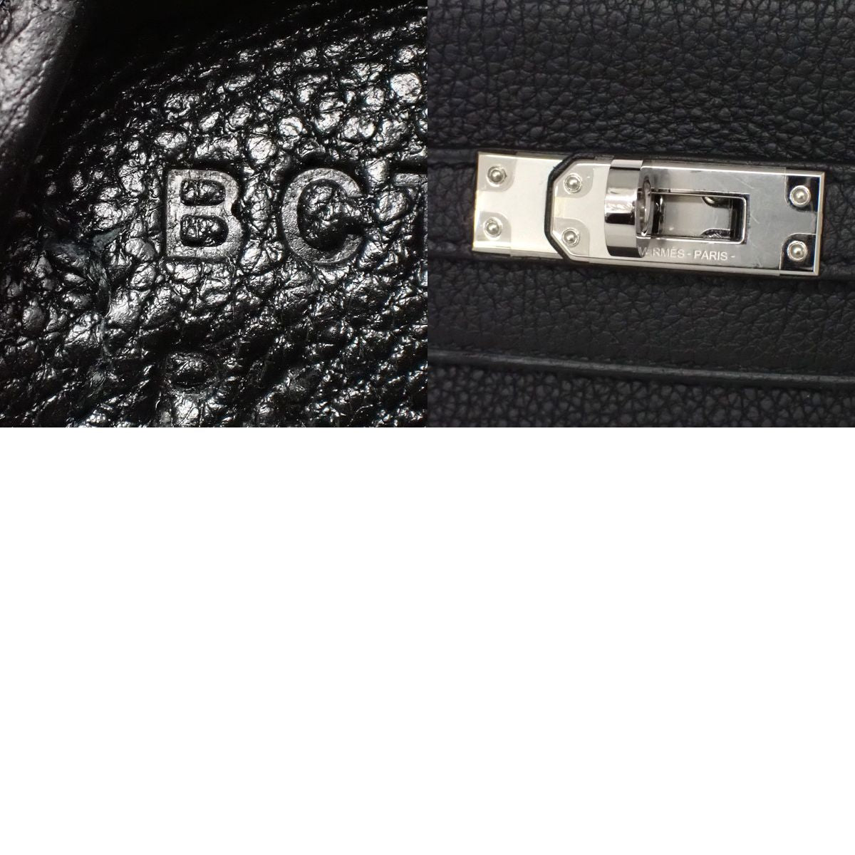 ケリー25 (内縫い) トゴ パラジウム金具 ブラック B刻印