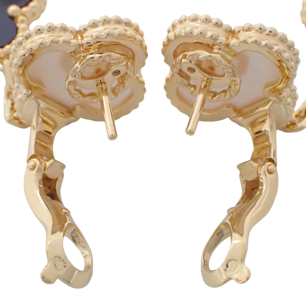 マジック アルハンブラ イヤリング 3モチーフ オニキス/マザーオブパール イエローゴールド K18YG 18.4g