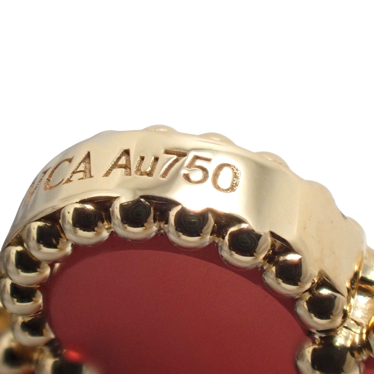 ヴィンテージ アルハンブラ ブレスレット 5モチーフ カーネリアン イエローゴールド K18YG 11.5g