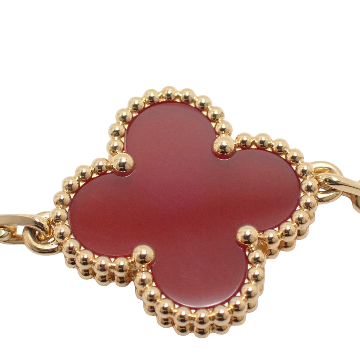 ヴィンテージ アルハンブラ ブレスレット 5モチーフ カーネリアン イエローゴールド K18YG 11.5g