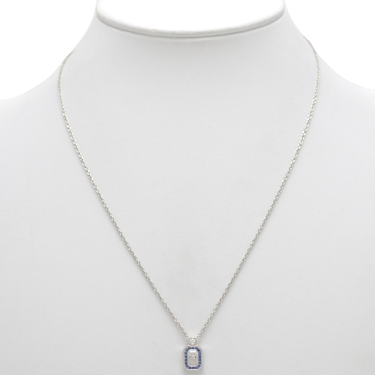 HWロゴ ネックレス サファイア/ダイヤモンド プラチナ Pt950 7.9g
