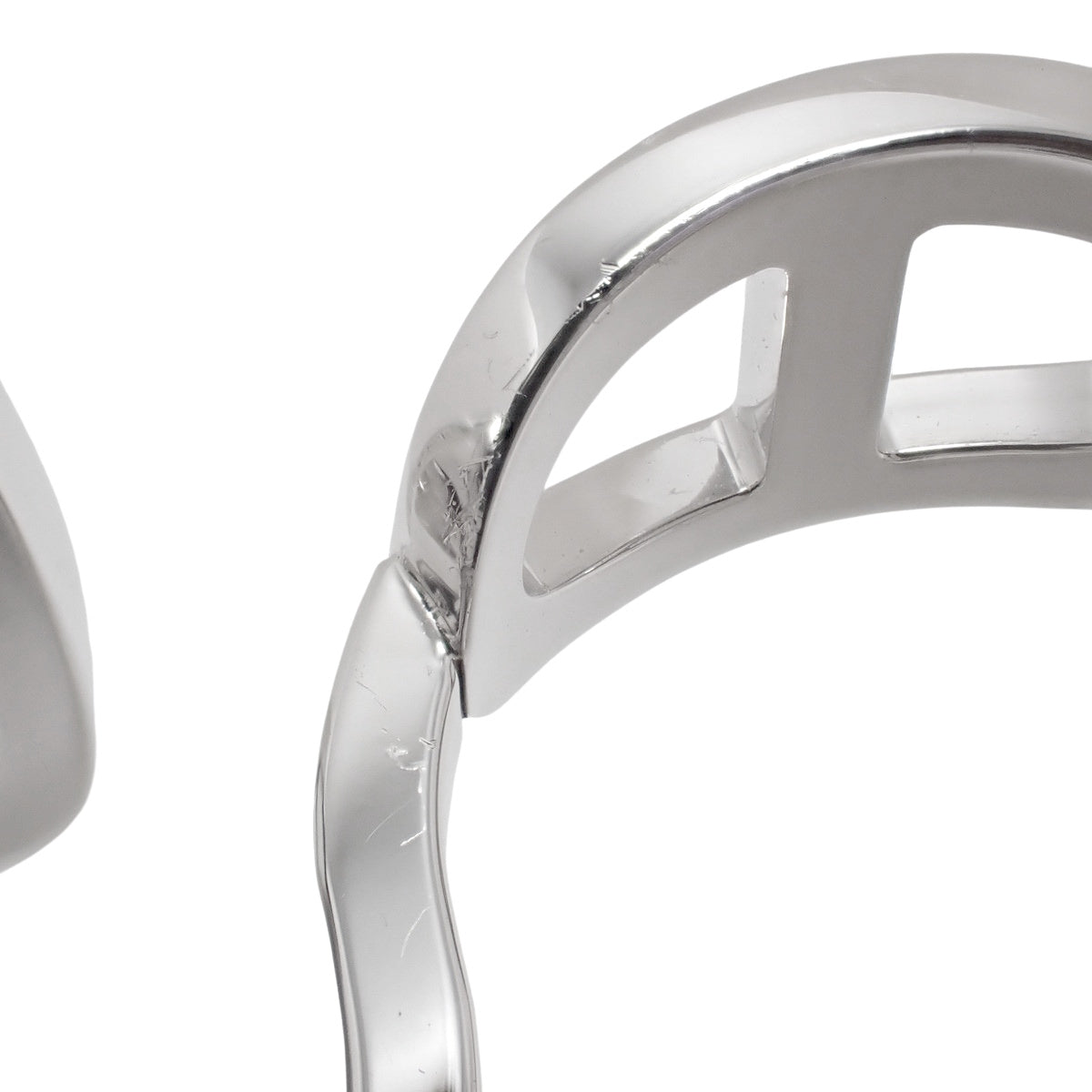 Chaine d'Ancre Contour 双环戒指，镶嵌钻石，18K 白金 (K18WG)，8.6克