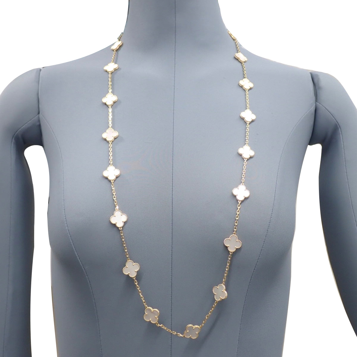 ヴィンテージ アルハンブラ ネックレス 20モチーフ マザーオブパール イエローゴールド K18YG 46.2g