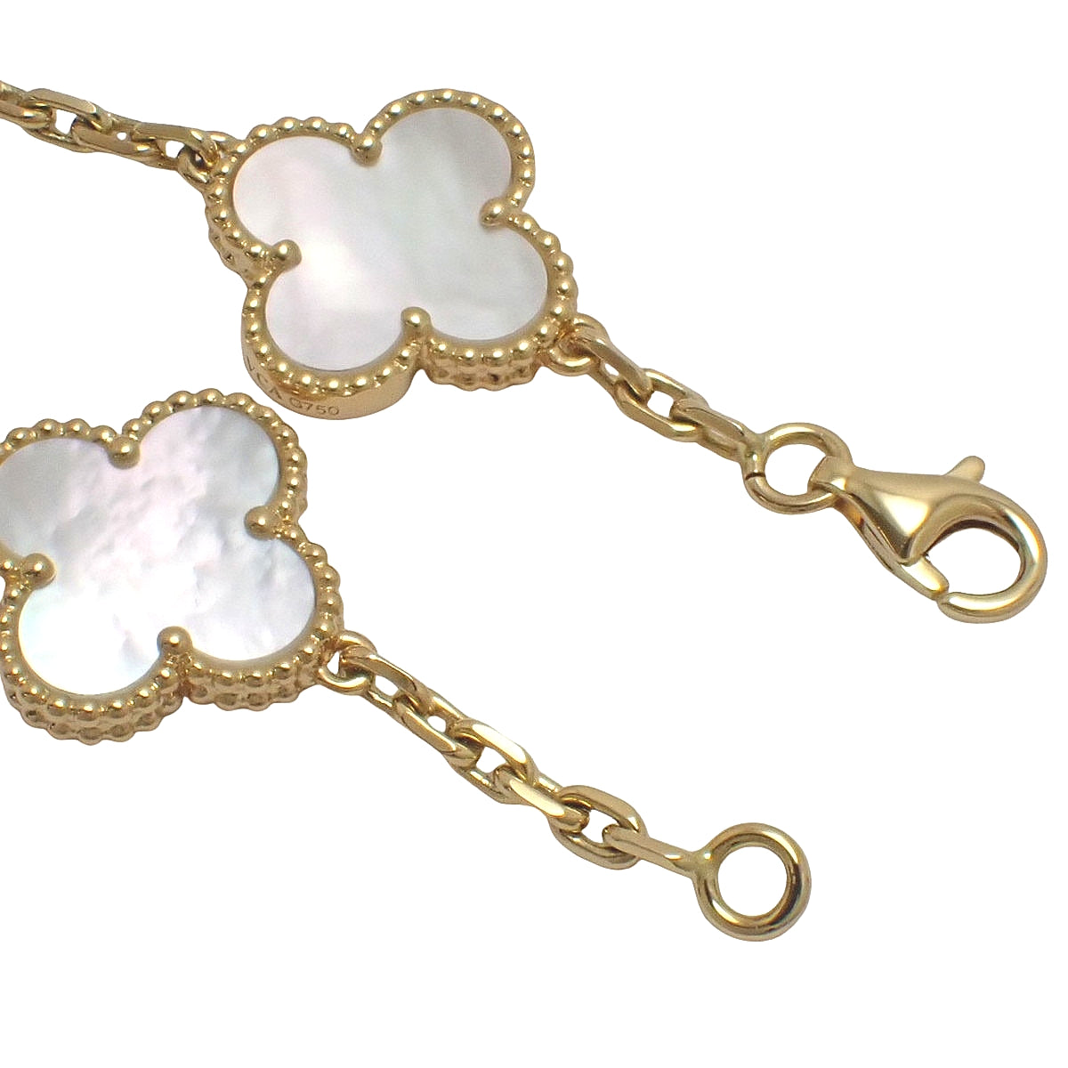 ヴィンテージ アルハンブラ ネックレス 20モチーフ マザーオブパール イエローゴールド K18YG 46.2g