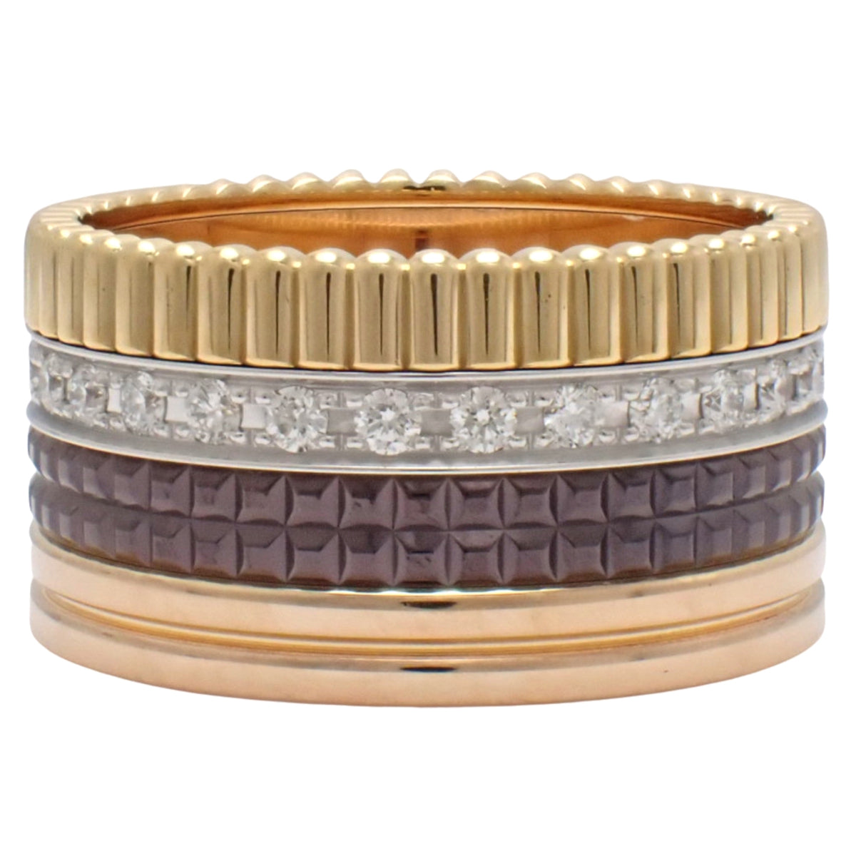 キャトル クラシック ダイヤモンド リング ラージ イエローゴールド ホワイトゴールド ピンクゴールド K18 14.9g