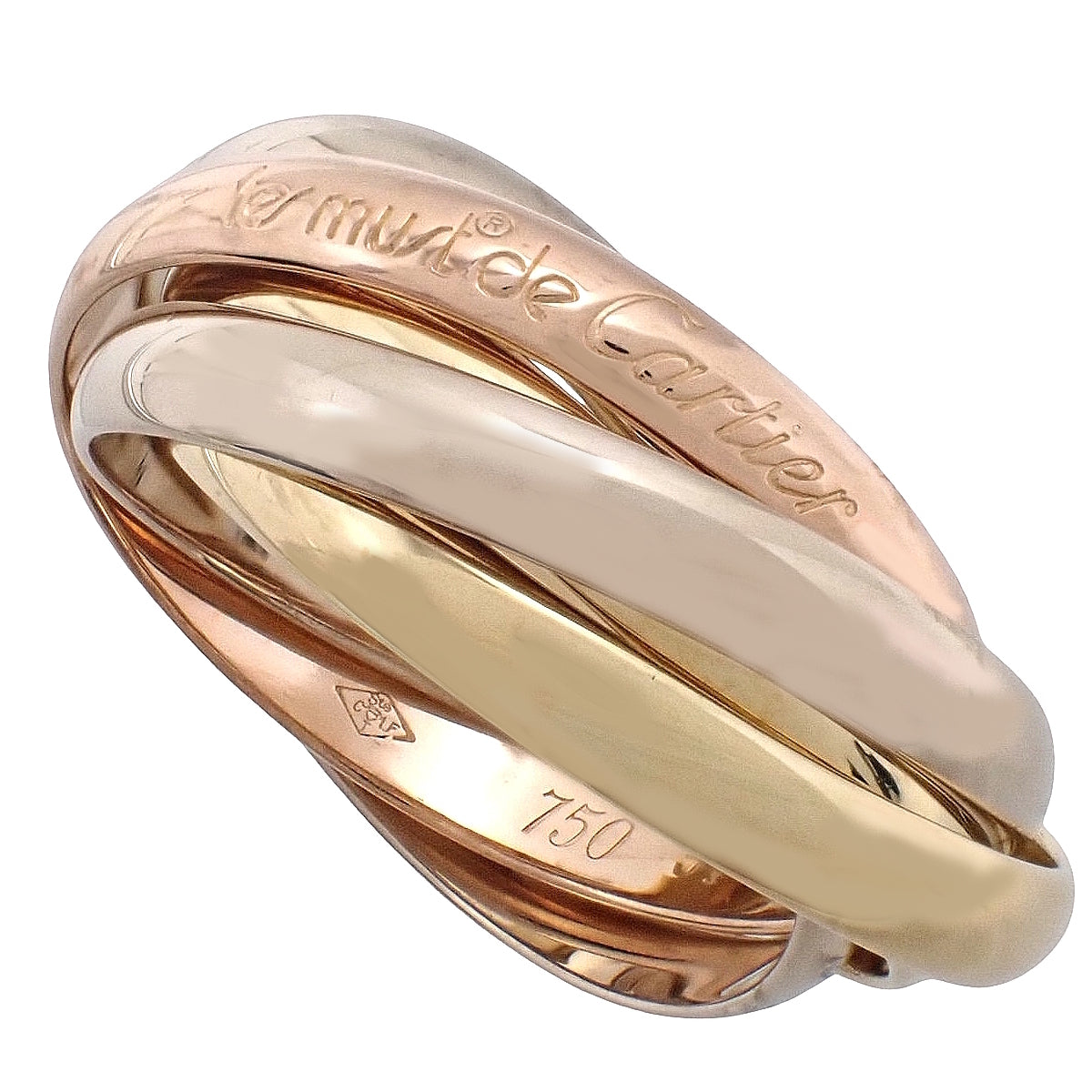 les must de Cartier トリニティ リング K18YG/PG/WG 8.5g 5連