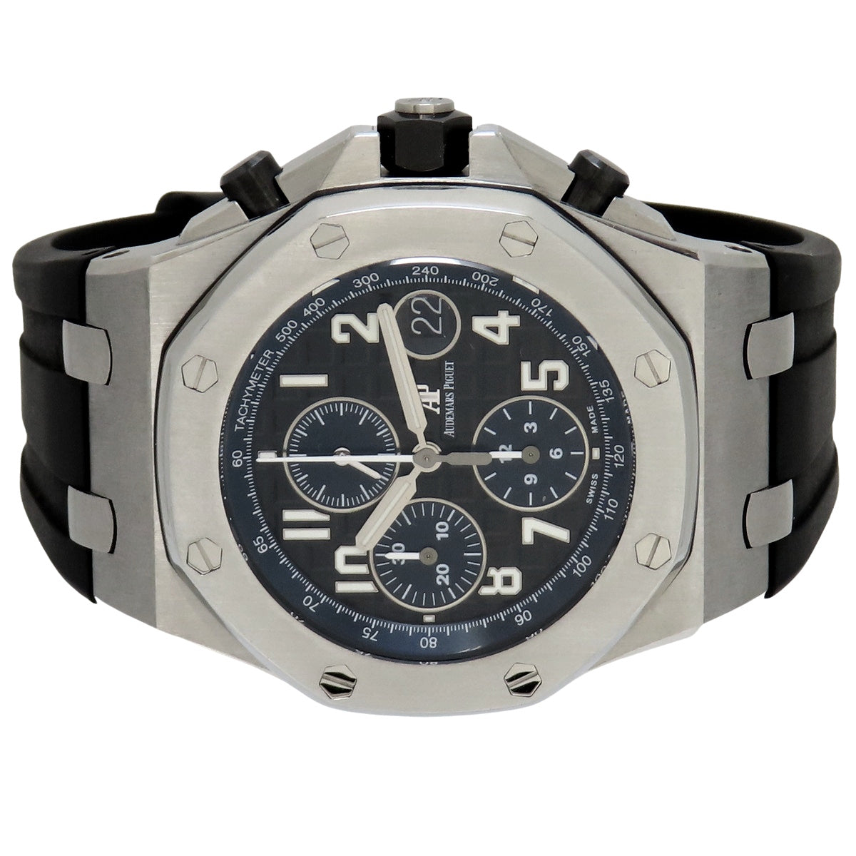 ロイヤルオーク オフショアクロノ 26470ST.OO.A028CR.01 SS/ラバー ブラック/ブルー 自動巻き メンズ