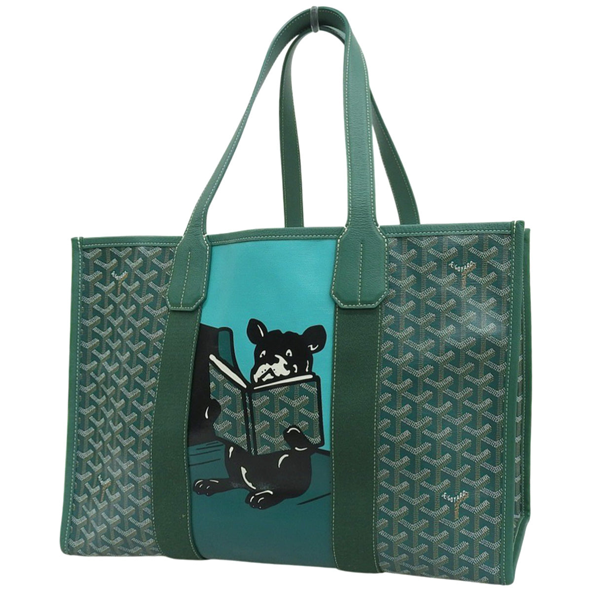 Villette MM PVC coated canvas calfskin green