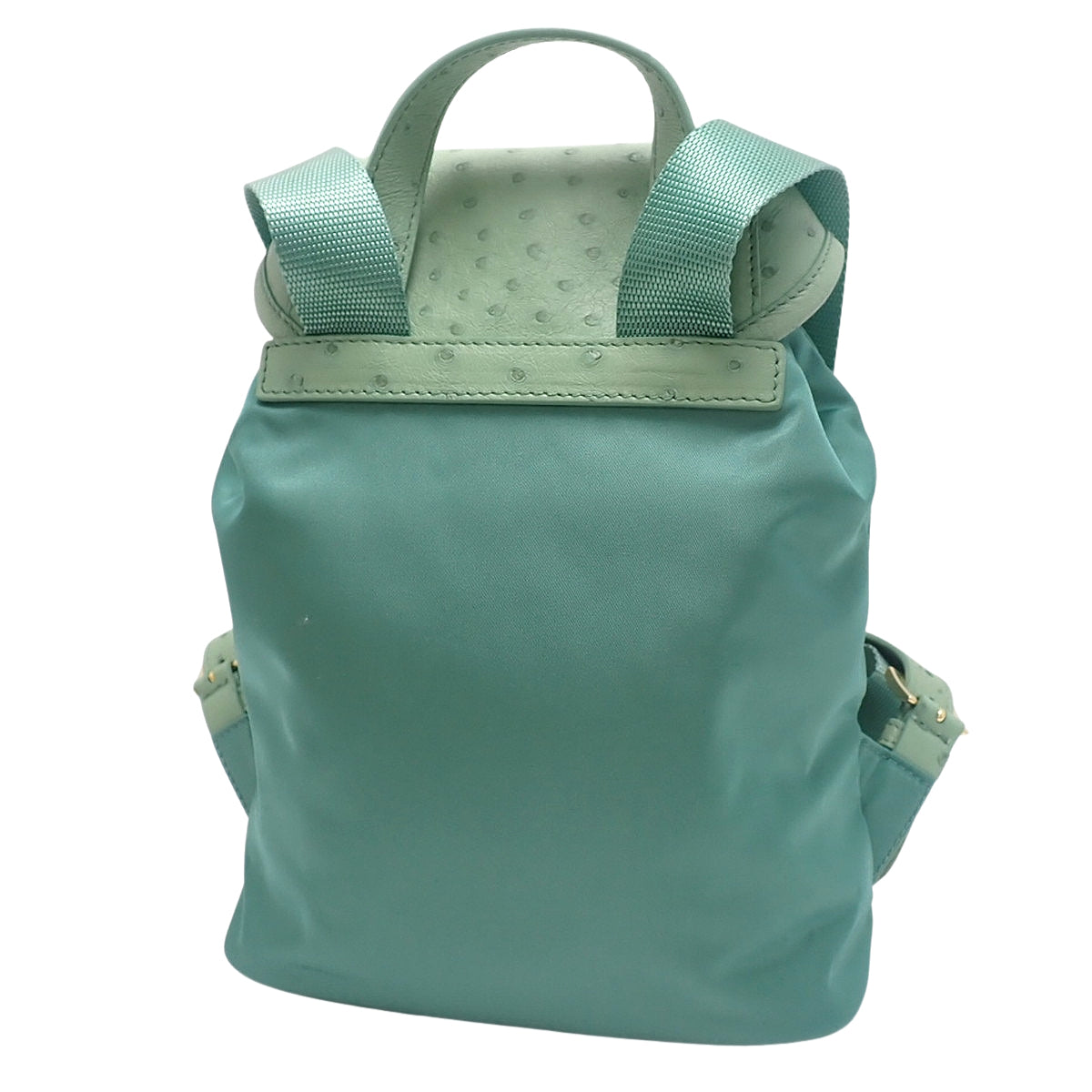 Triangle logo backpack in nylon and ostrich green (1BZ074)