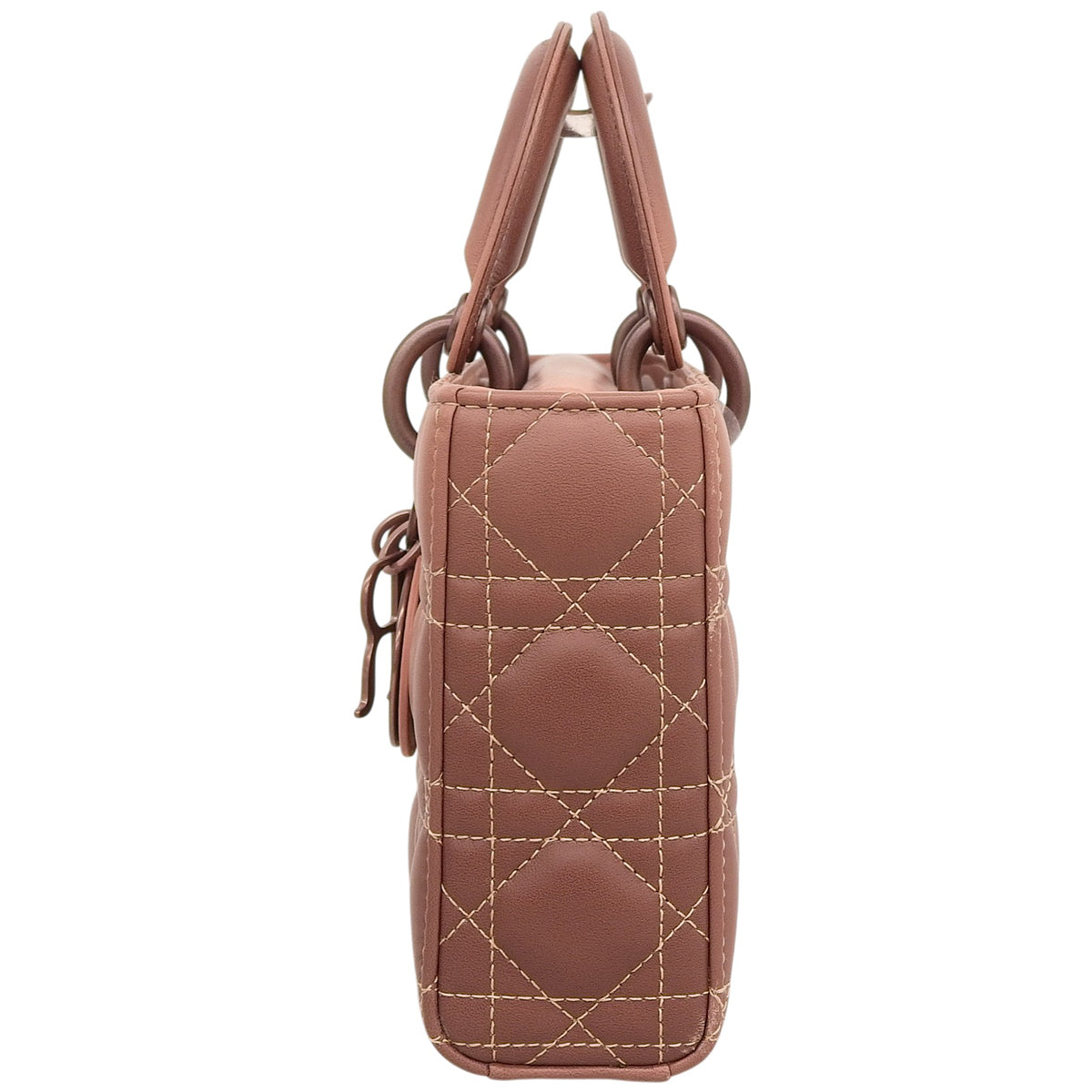 カナージュ Lady D-Joy バッグ ミディアム レザー ボルドー ピンクベージュ