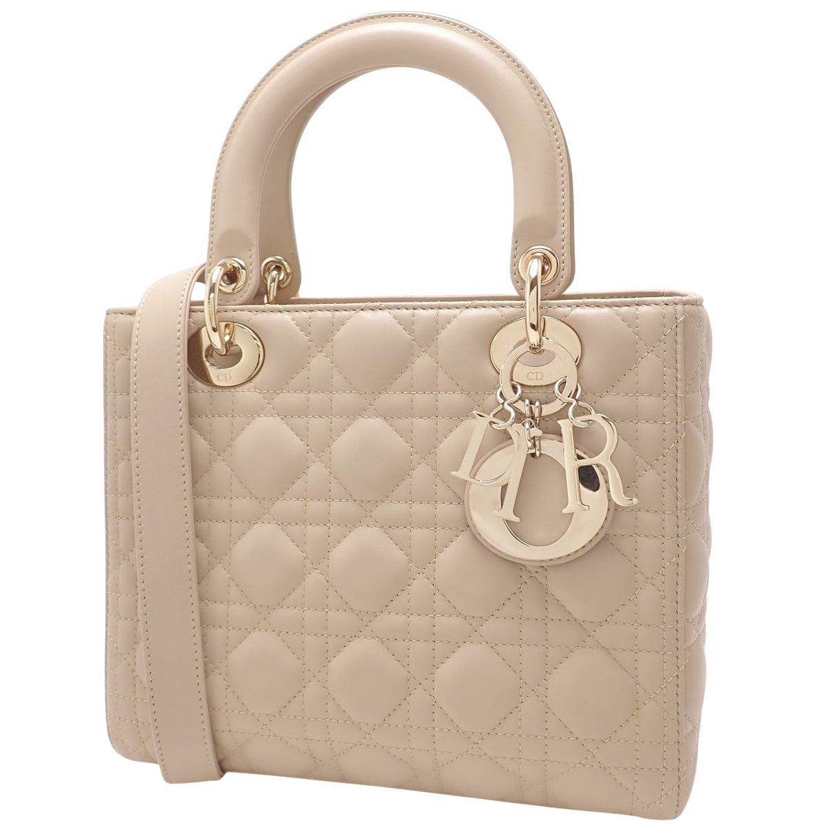 カナージュ Lady Dior レディディオール バッグ ミディアム ラムスキン ベージュ
