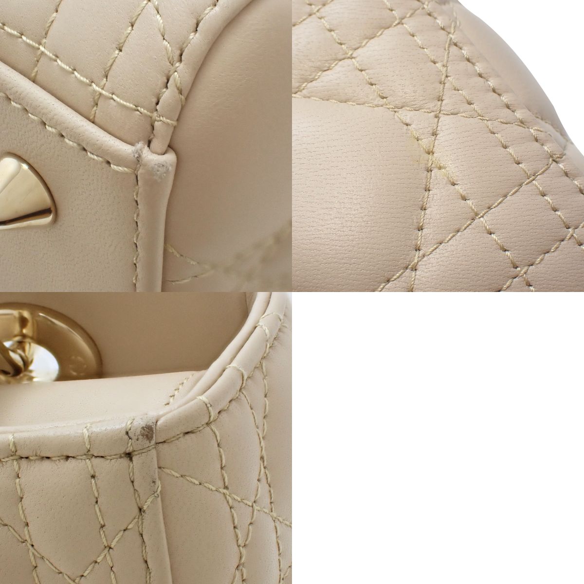 カナージュ Lady Dior レディディオール バッグ ミディアム ラムスキン ベージュ