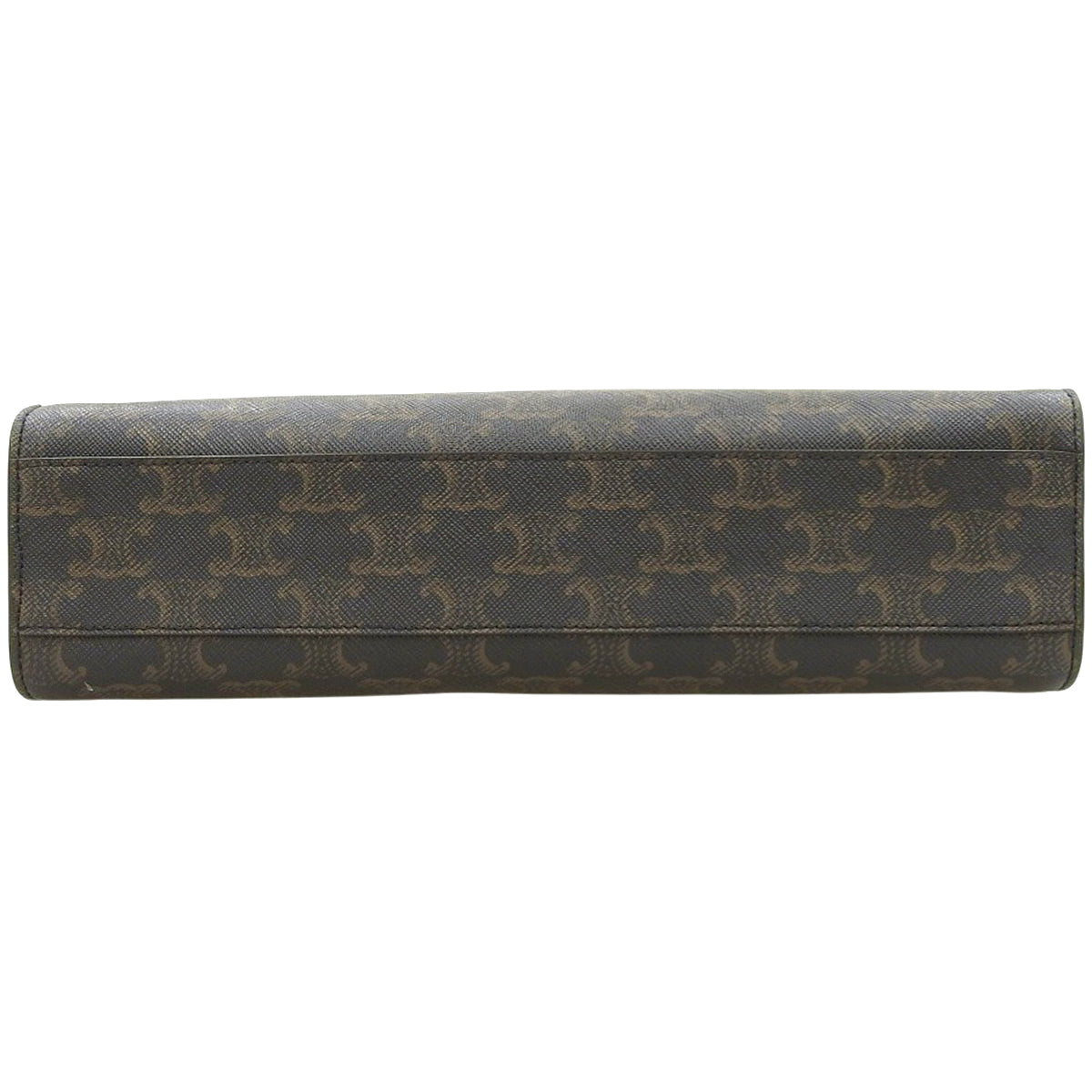 Small Vertical Cabas Calf Leather Triomphe Canvas Dark Brown 191542BZK