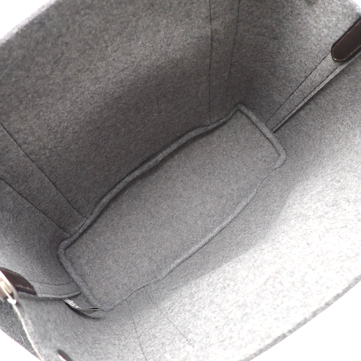 サックドパンサージュ グルーム フェルト グレー ブラウン シルバー金具 K刻印