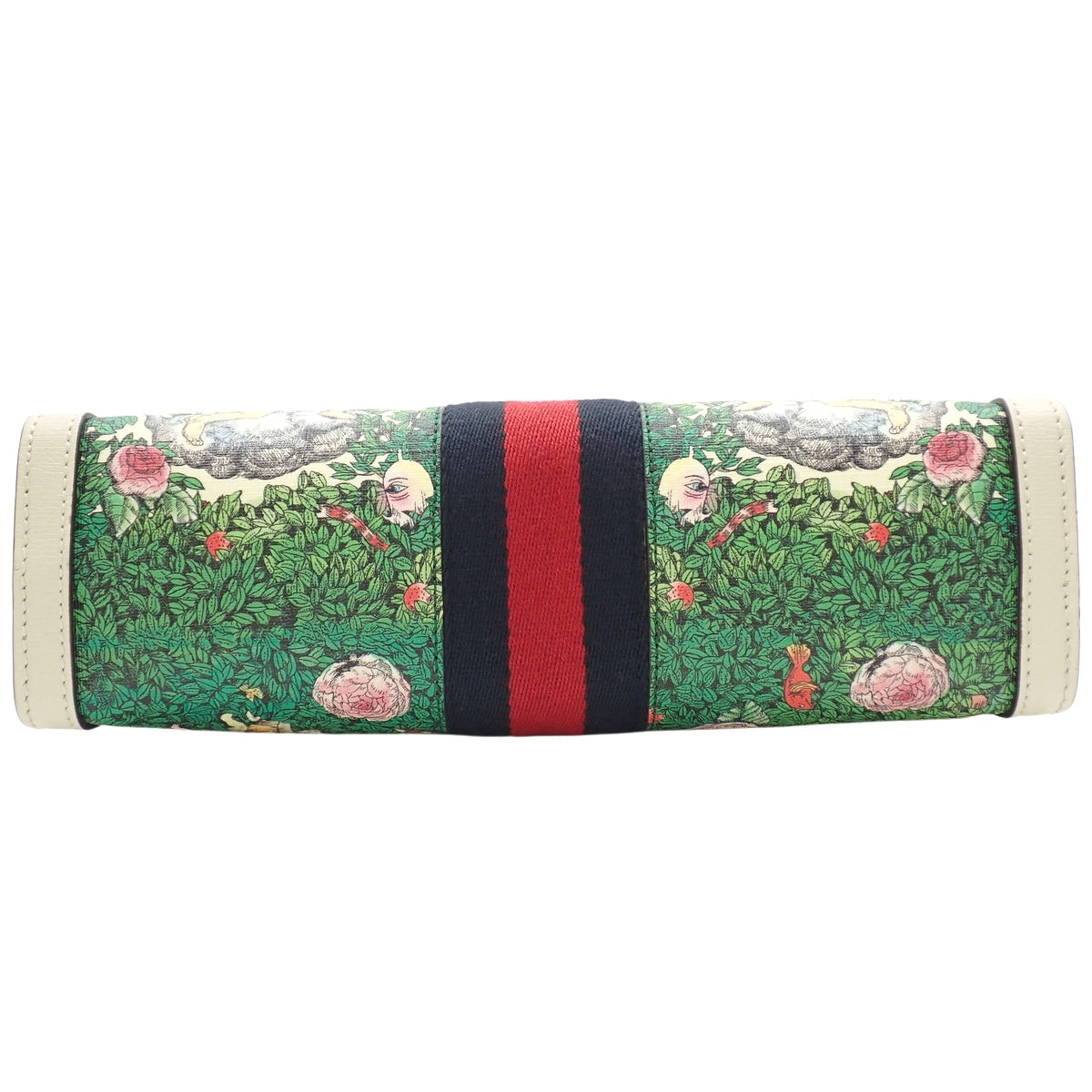 Ophidia Small Chain Shoulder Bag in PVC and Leather, Ivory, Green, and Multicolor (503877), Collaboration with Yuko Higuchi, Japan Exclusive