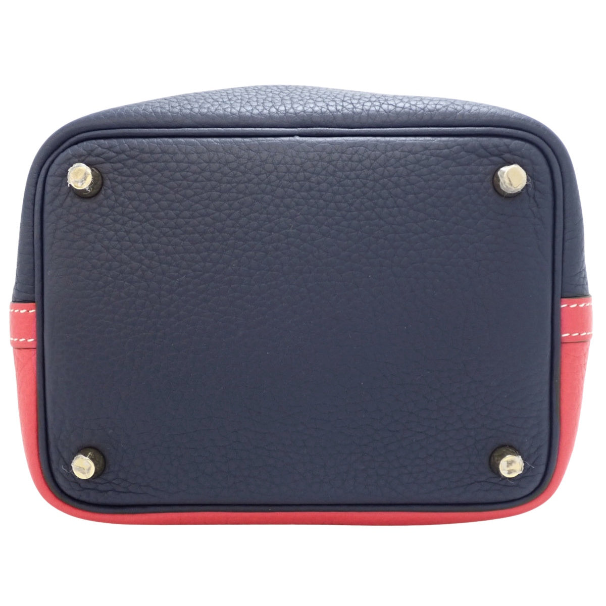 Picotin Lock Casaque PM，Taurillon Clemence 皮革，Rose Extreme，Blue Nuit，金色五金配件，D 印章。