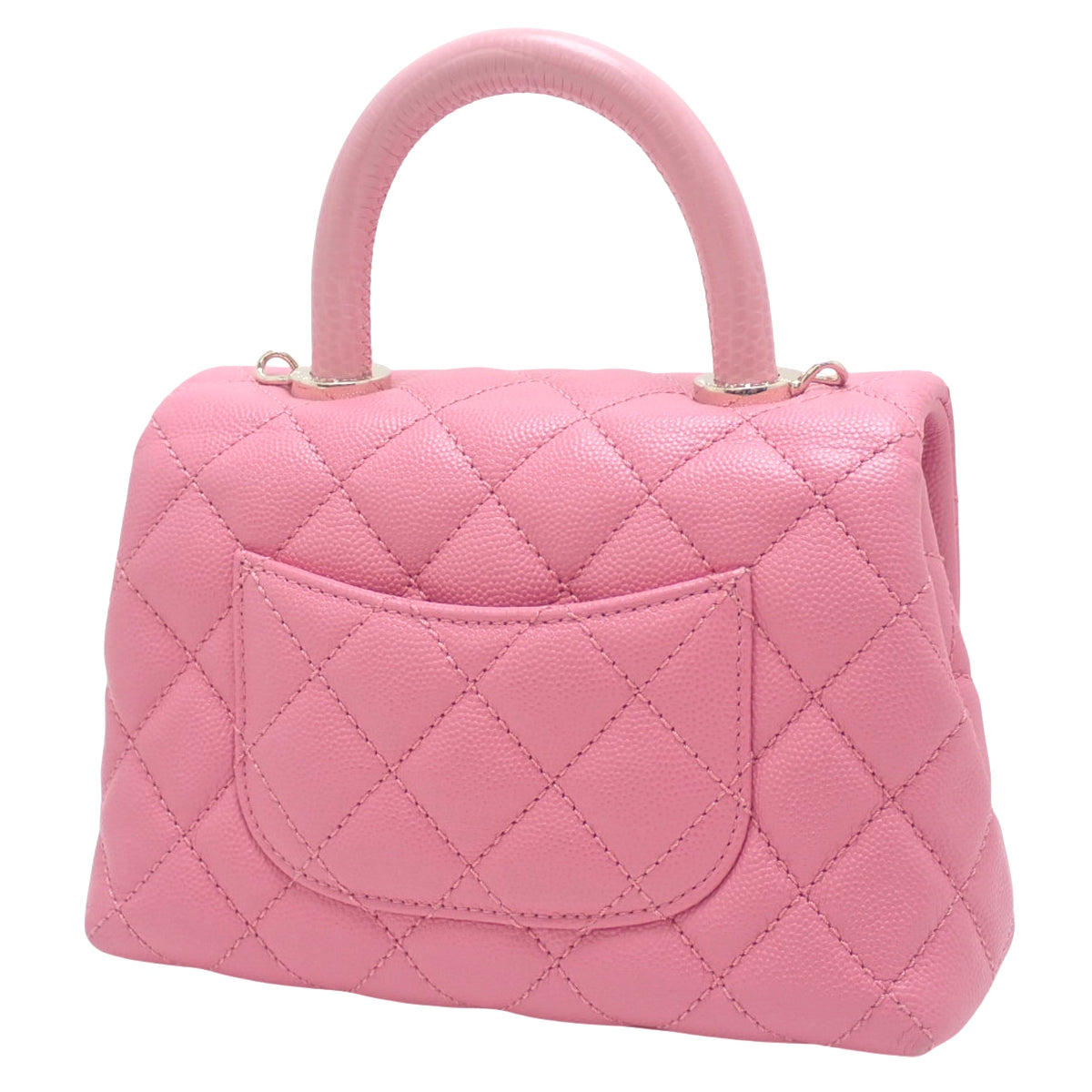 Coco Handle 17 XXS Chain Shoulder Bag in Pink Caviar Skin AS2215