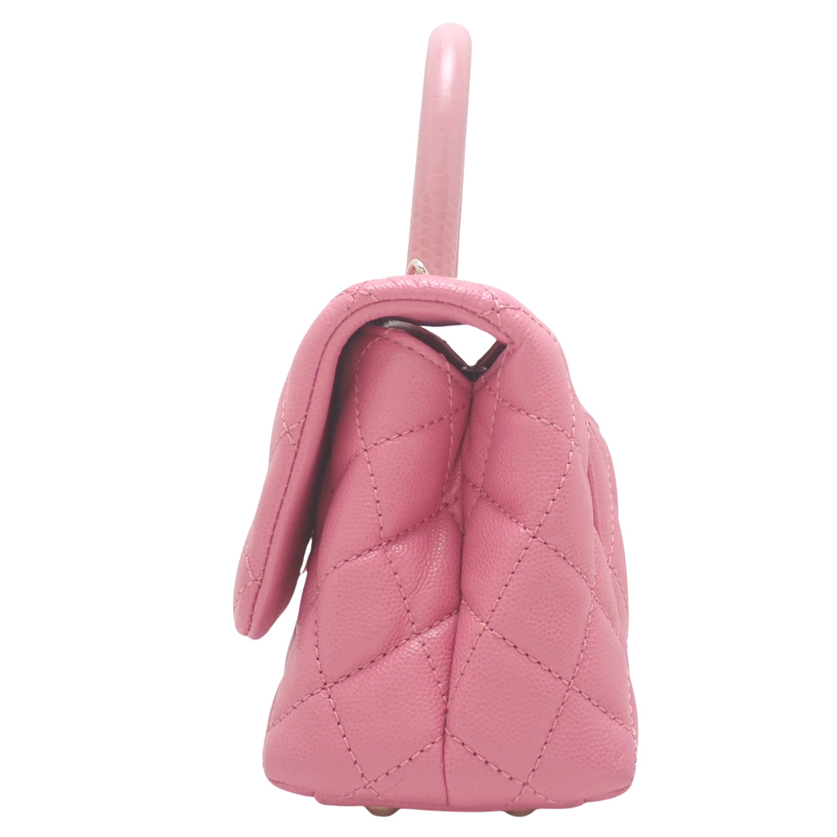 Coco Handle 17 XXS Chain Shoulder Bag in Pink Caviar Skin AS2215