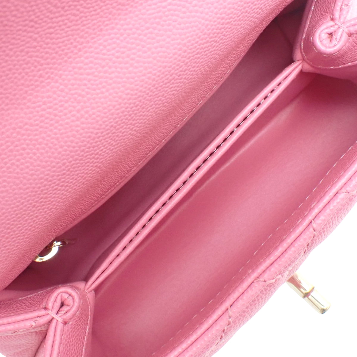 Coco Handle 17 XXS Chain Shoulder Bag in Pink Caviar Skin AS2215
