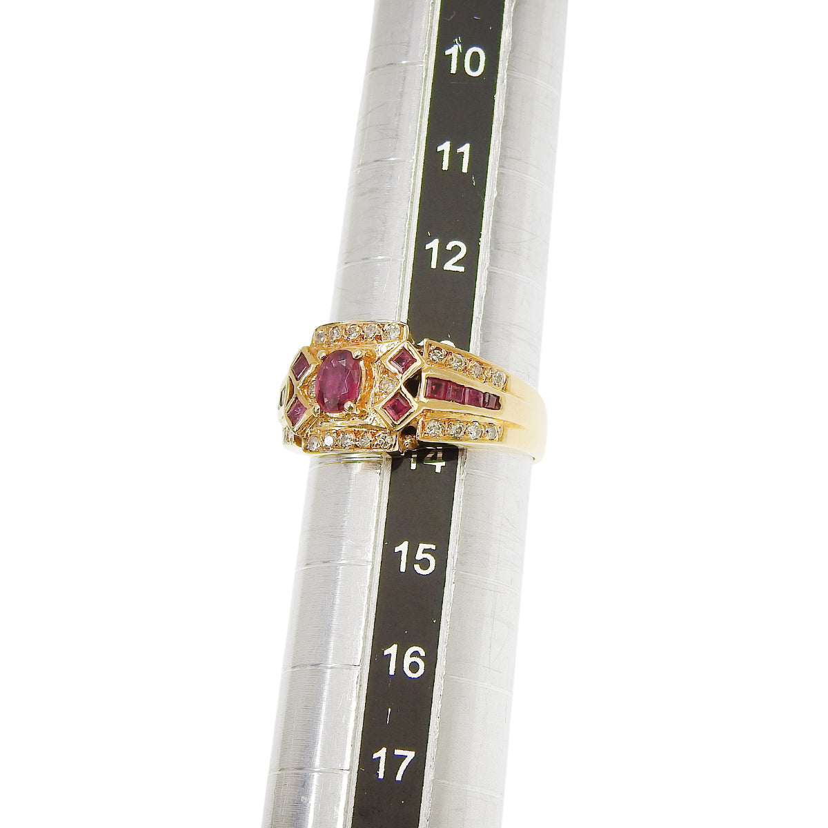 ルビー ダイヤモンド リング R0.45,0.33/D0.25 イエローゴールド K18YG 6.4g