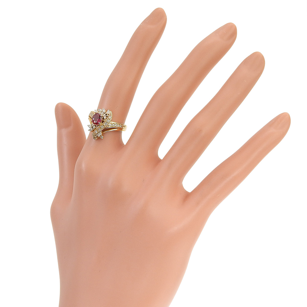 ルビー ダイヤモンド リング R0.67/D0.33 K18YG 6.2g