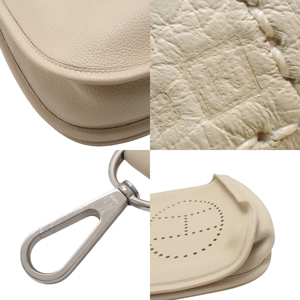 Evelyn 2PM Taurillon Clemence Parchemin Silver Hardware K Stamp