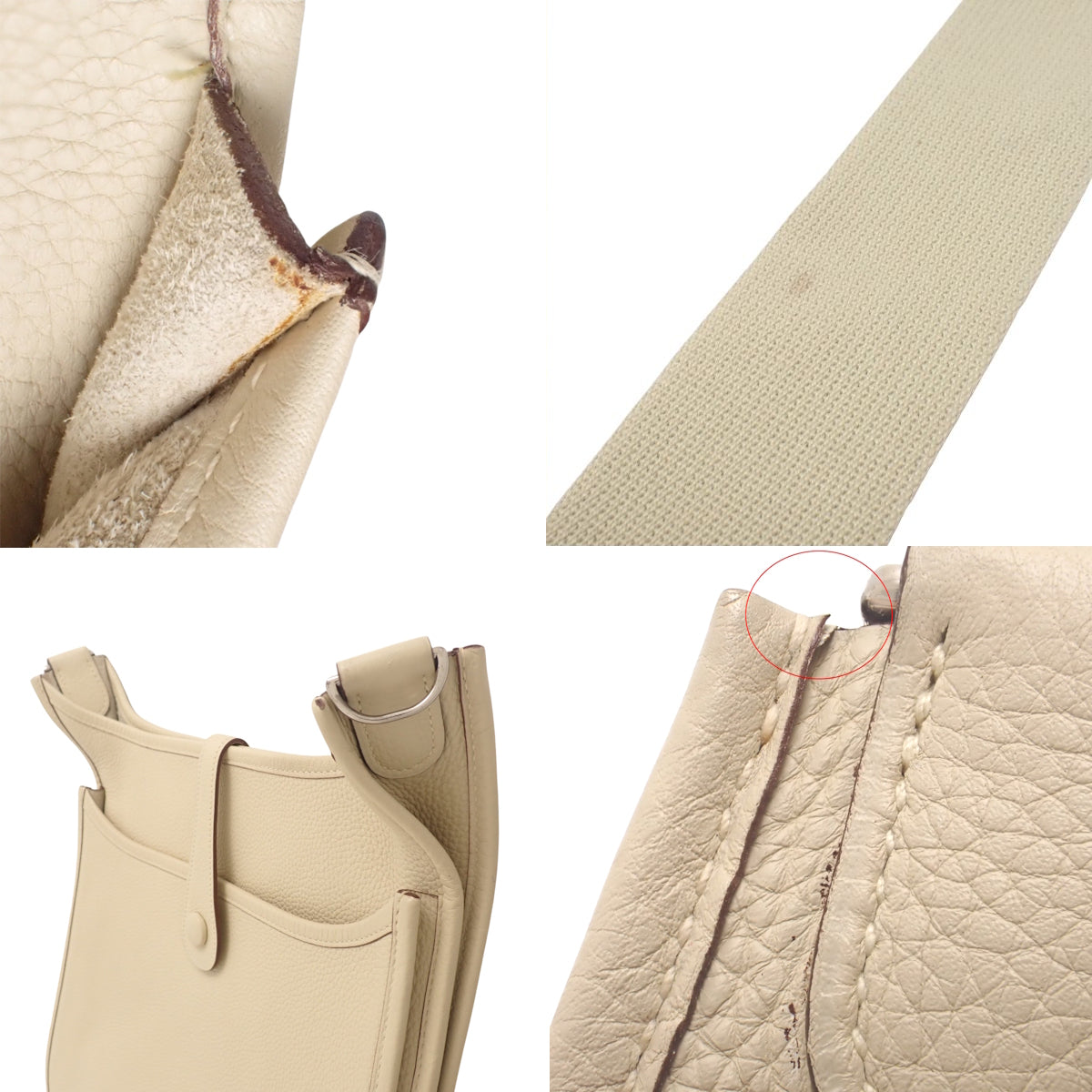 Evelyn 2PM Taurillon Clemence Parchemin Silver Hardware K Stamp