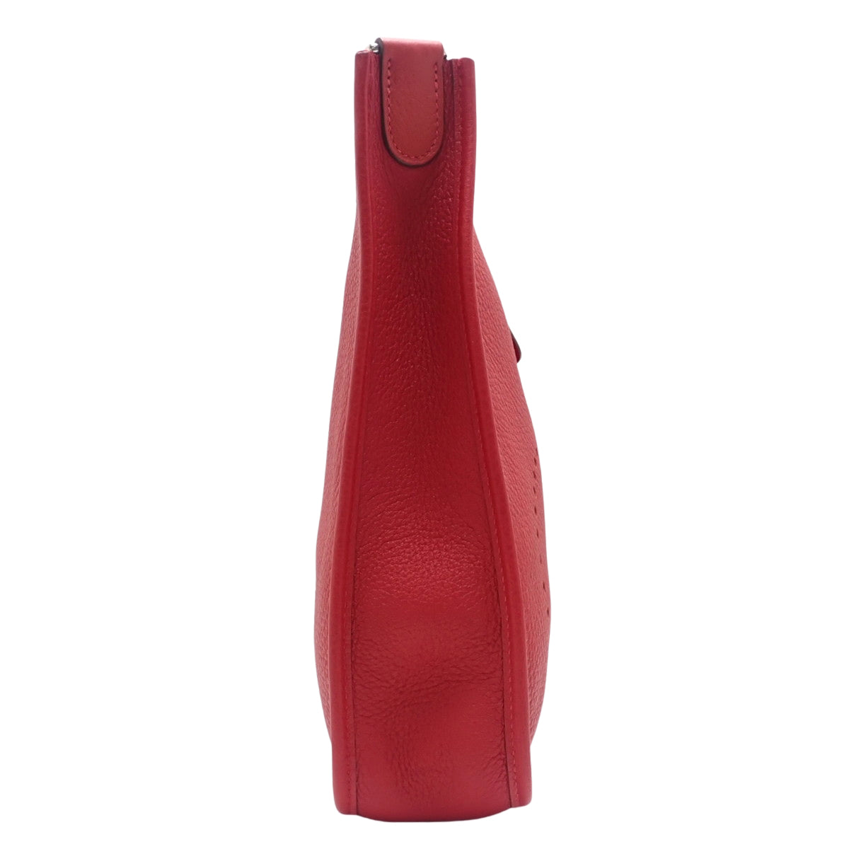 Evelyne 1 PM Taurillon Clemence 皮革，朱红色，银色五金，□I 印章