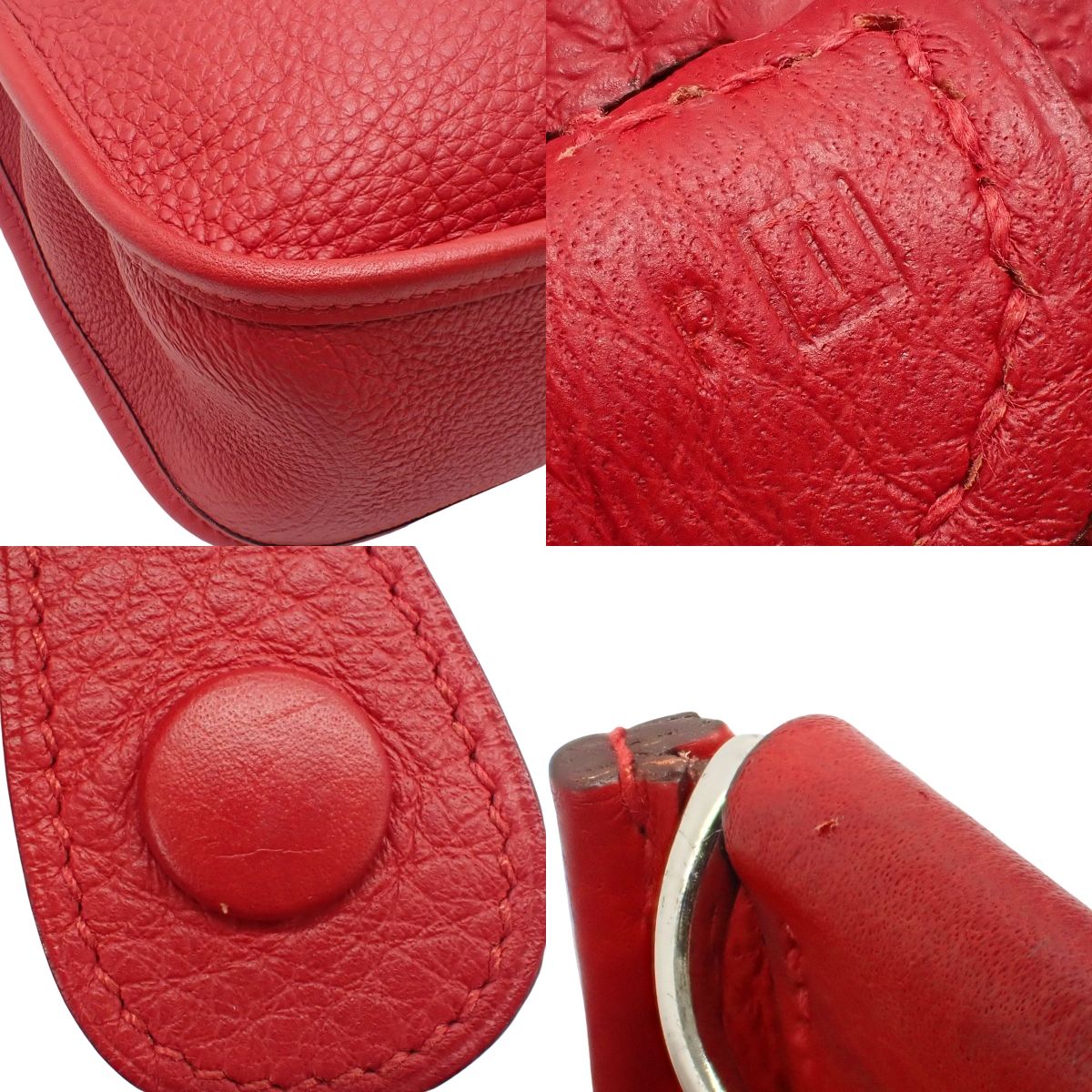 Evelyne 1 PM Taurillon Clemence 皮革，朱红色，银色五金，□I 印章