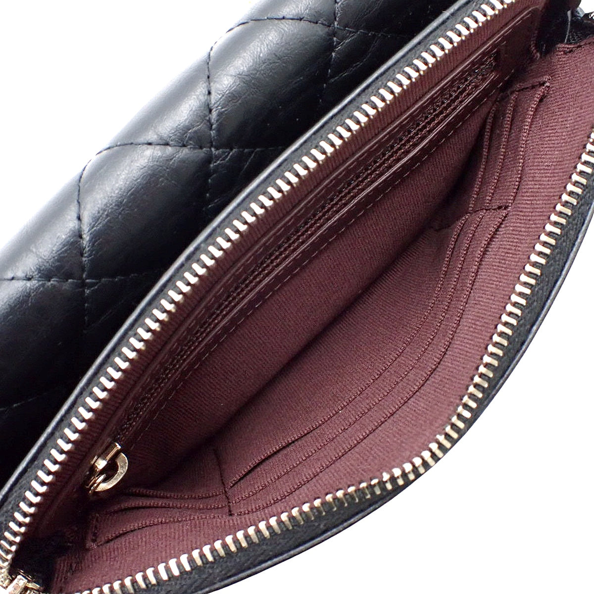 黑色小牛皮绗缝/2.55迷你链条单肩包