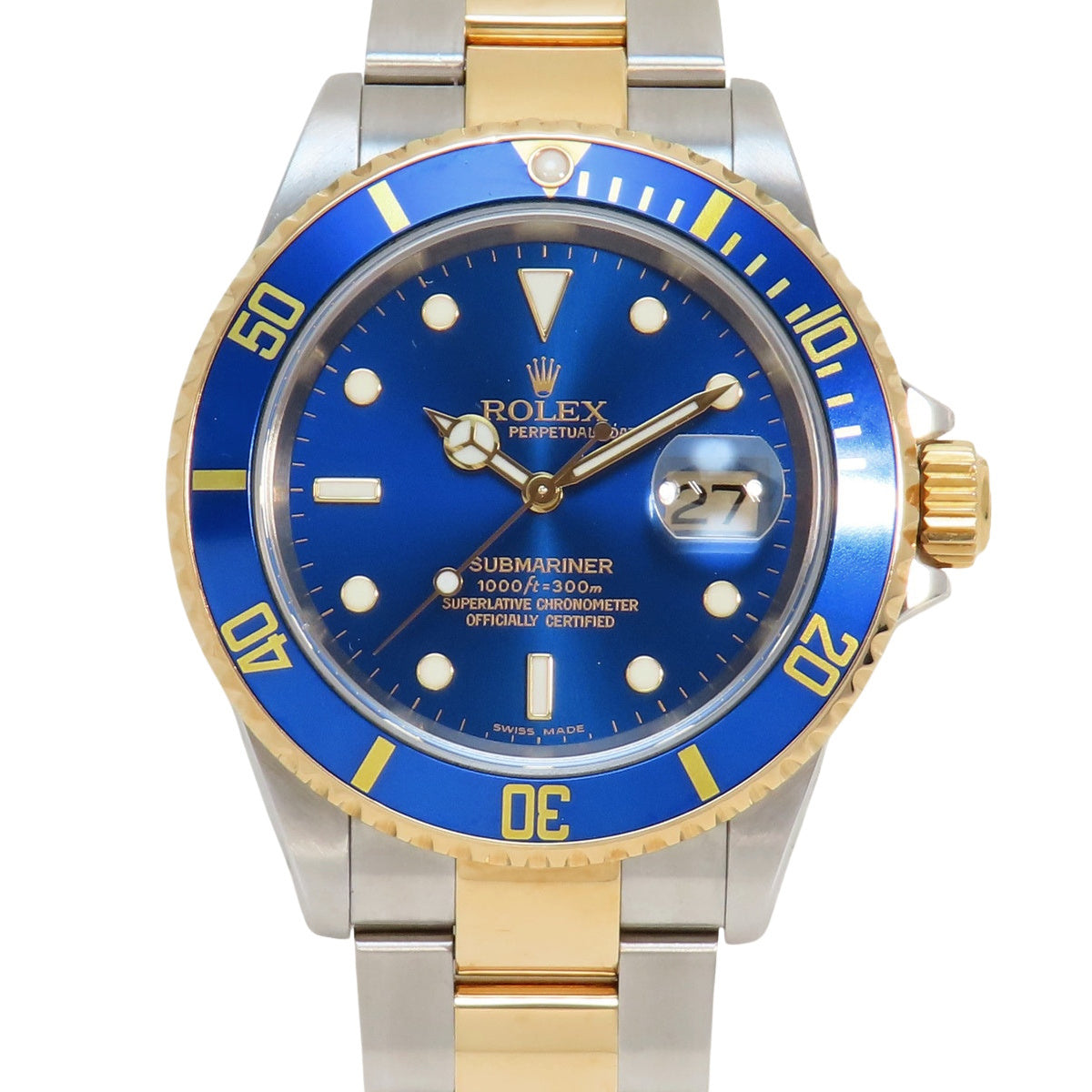 Submariner Date 16613 YG/SS D-serial Blue Automatic Men's