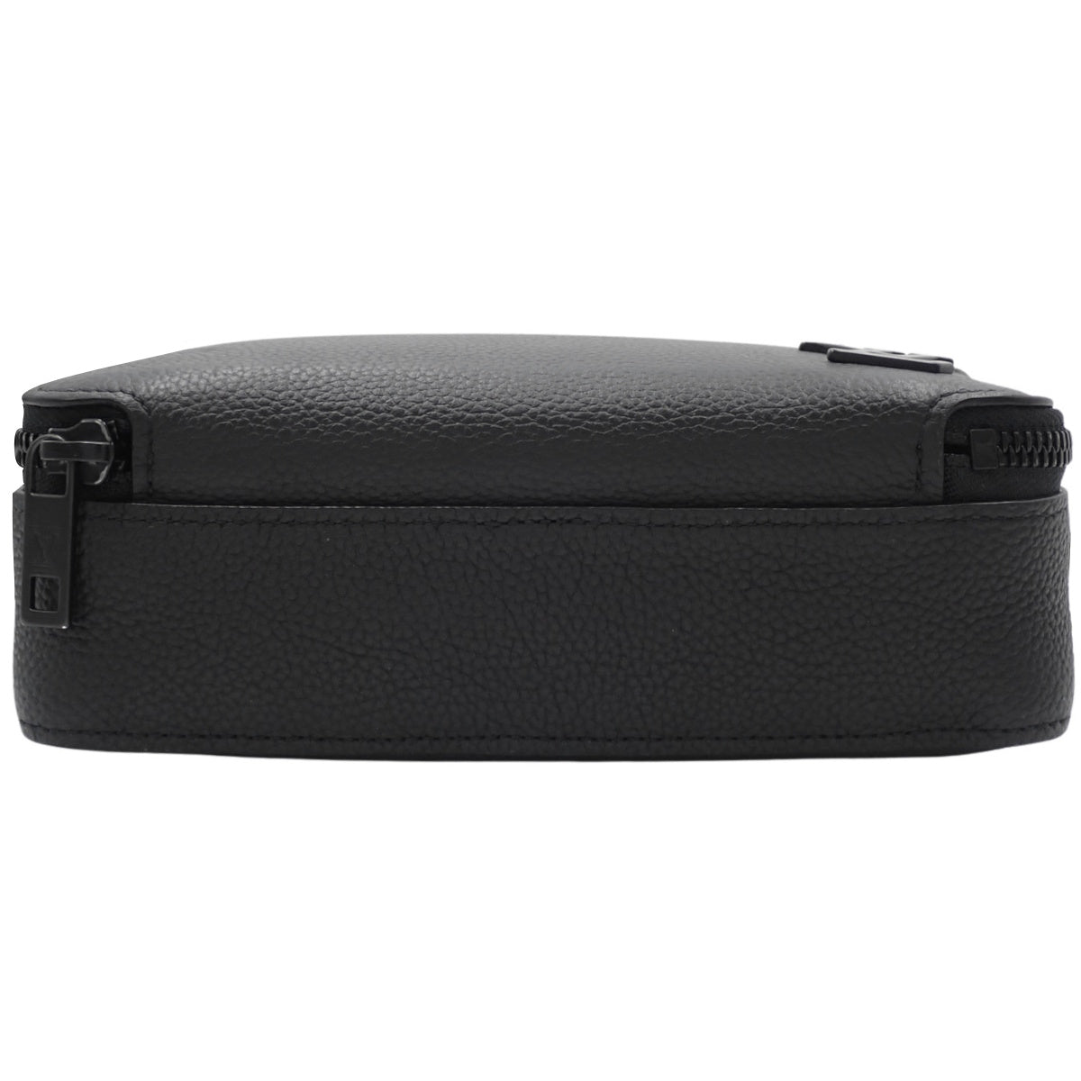 Aerogram Alpha Wearable Wallet in Grained Calfskin Leather, Black, M59161