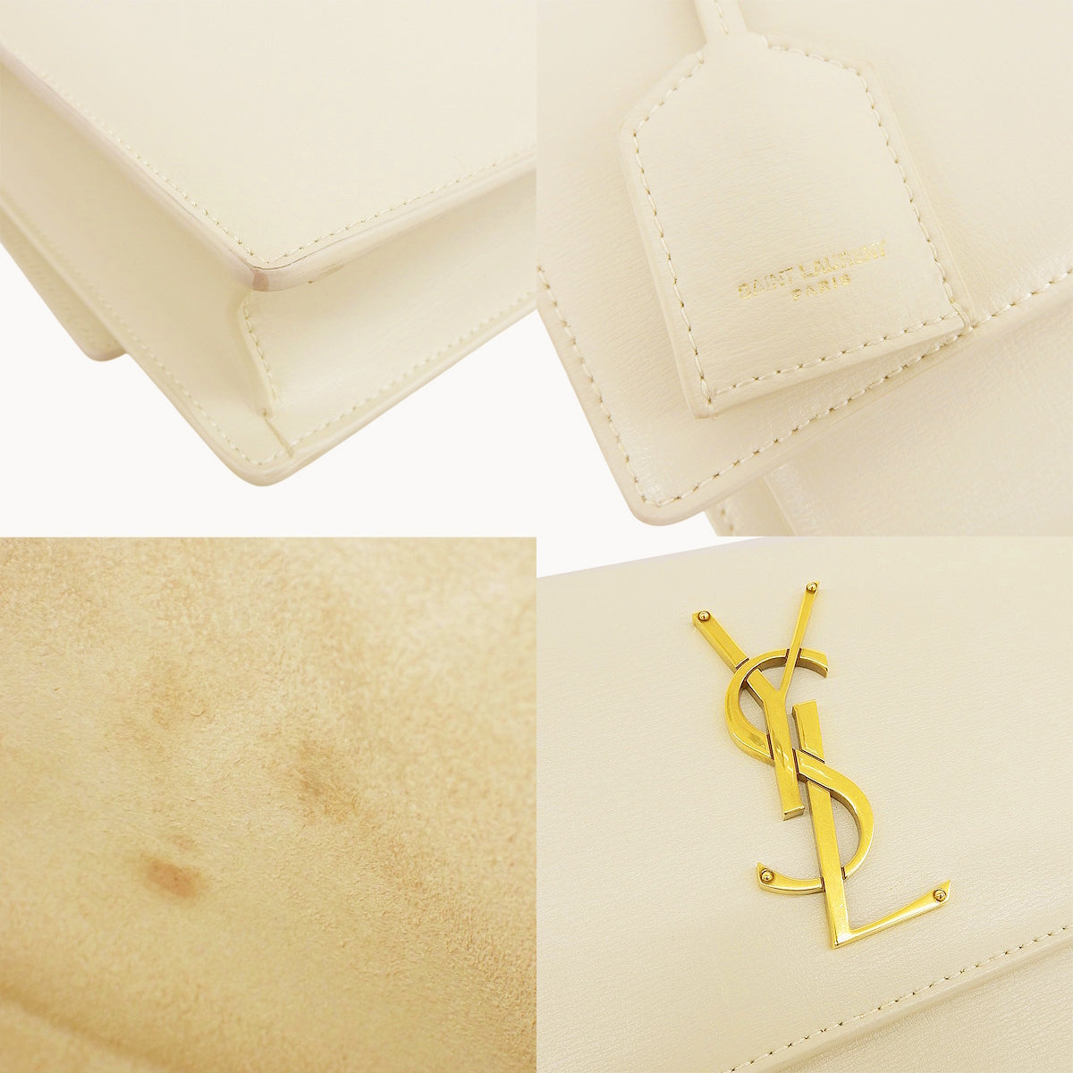 サンセット ミディアム レザー オフホワイト 634723