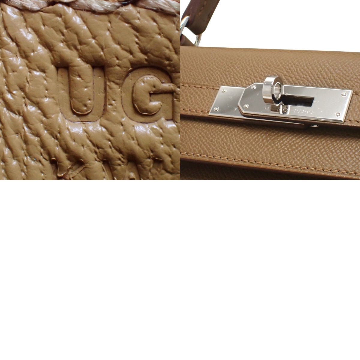 Hermès Kelly 28 Sellier Epsom Alezan Biscuit Silver Hardware U stamp