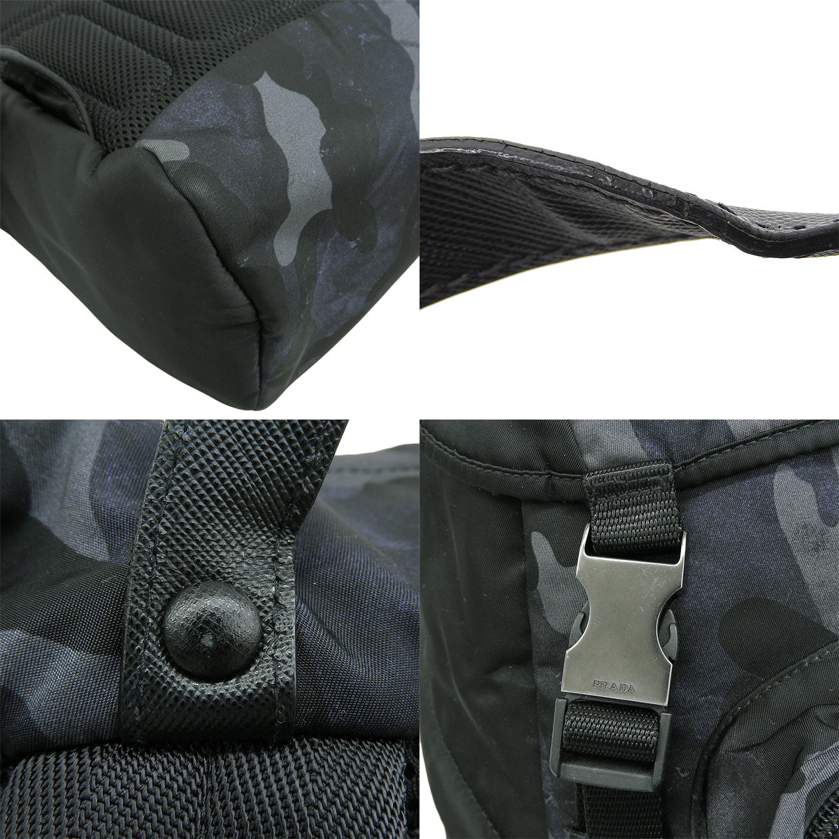 カモフラージュ リュックサック ナイロン レザー ブラック 2VZ135