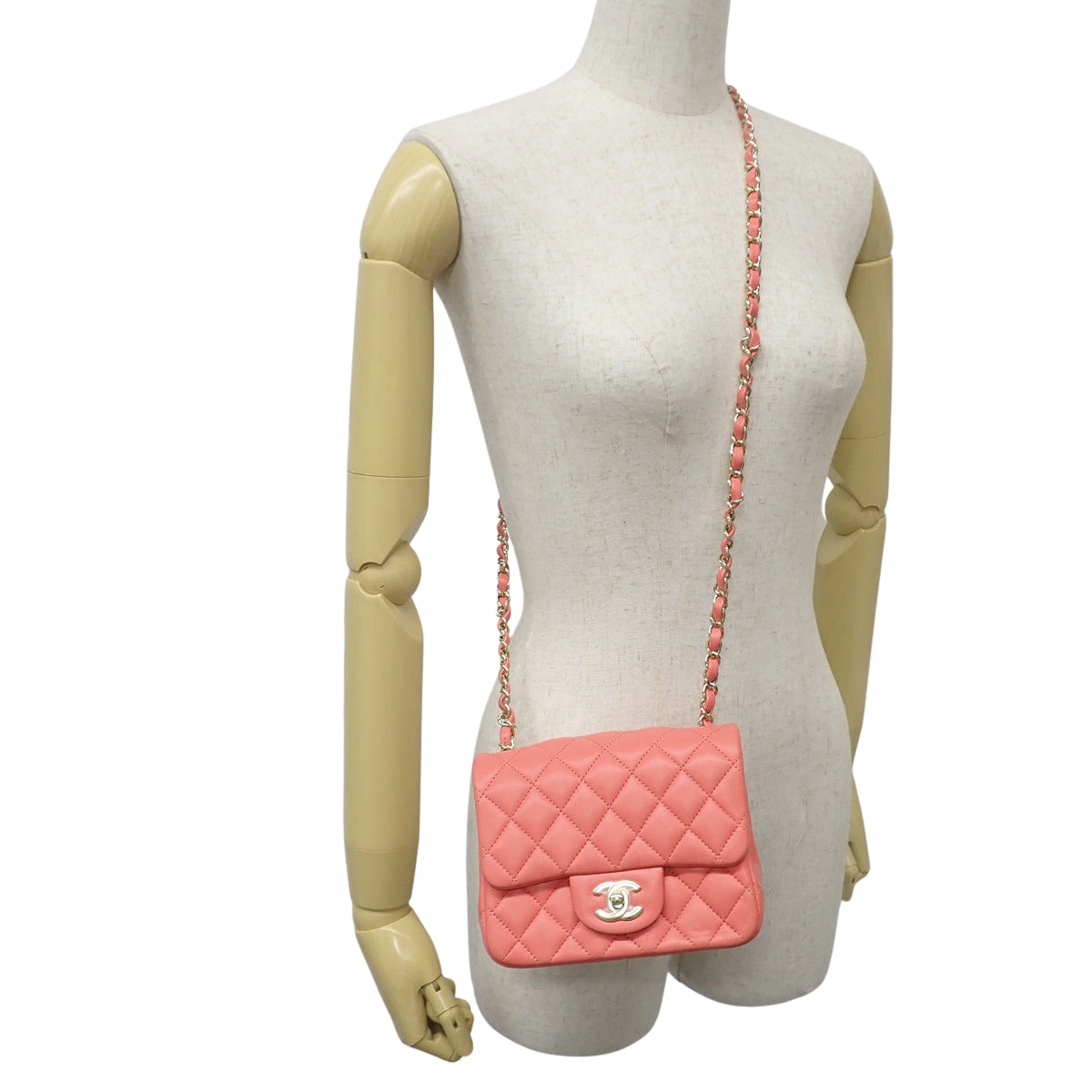 Mini Matelasse 17 Lambskin Pink