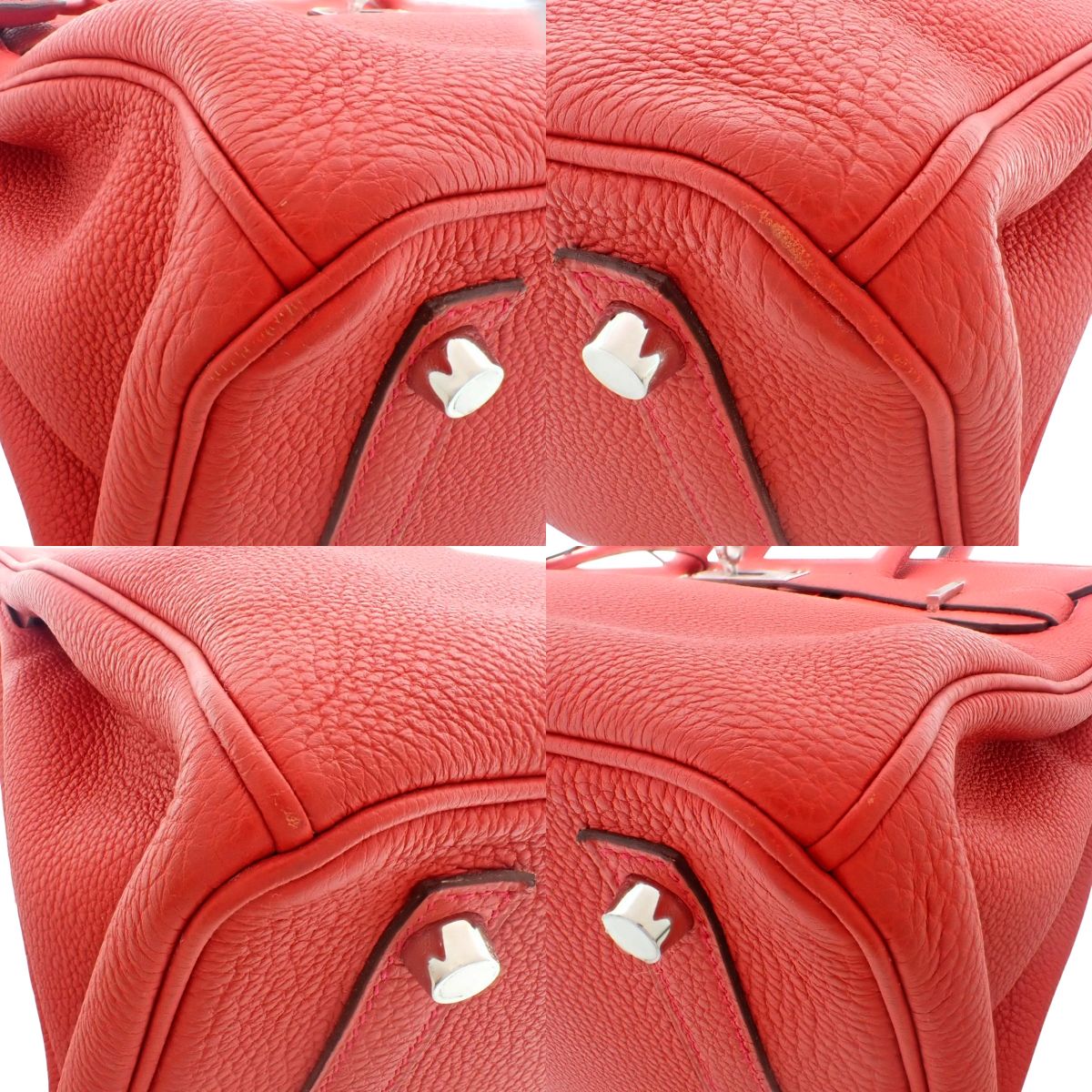 Birkin 30 Togo Vermilion Silver Hardware X Stamp