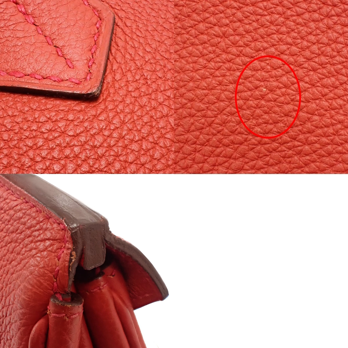 Birkin 30 Togo Vermilion Silver Hardware X Stamp