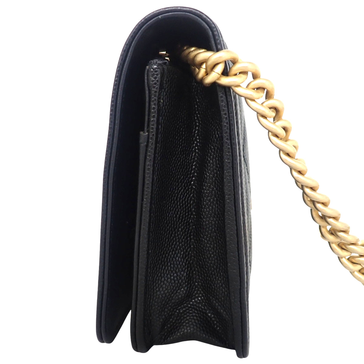 マトラッセ ボーイシャネル ココマーク チェーンウォレット キャビアスキン ブラック AP1117