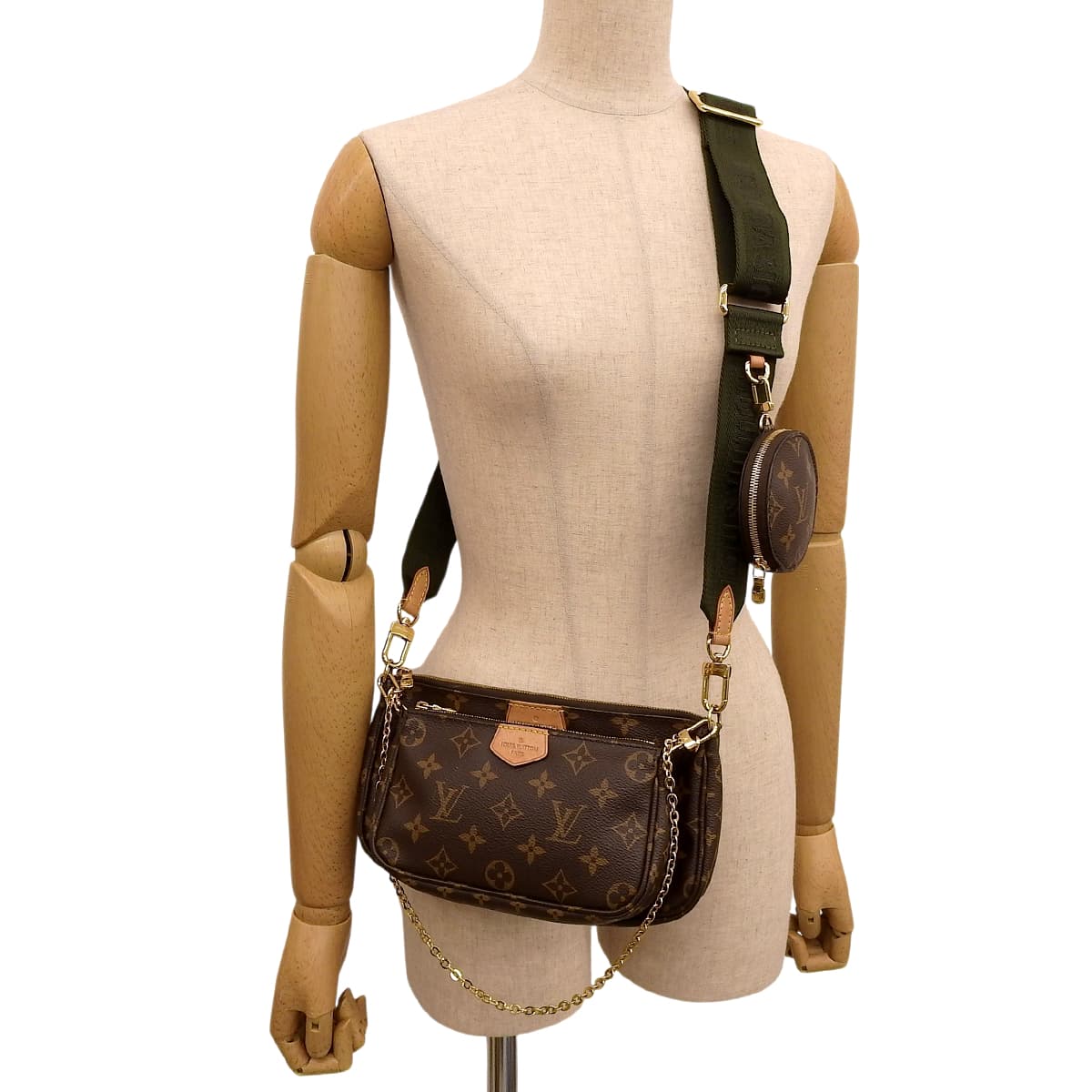 モノグラム ミュルティ･ポシェット･アクセソワール ブラウン カーキ M44813