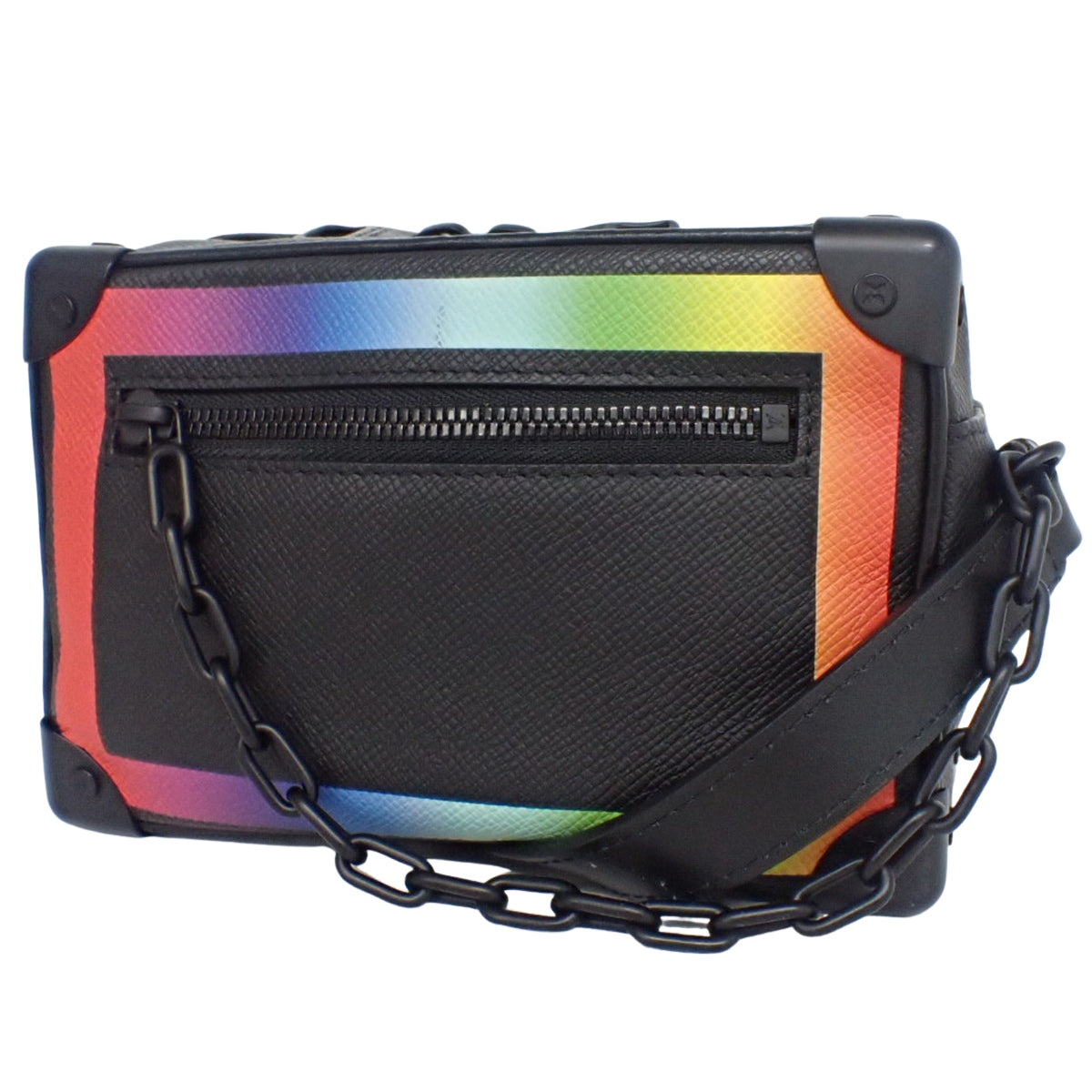 Taiga Mini Soft Trunk in Taiga Leather, Black and Multicolor, M30351