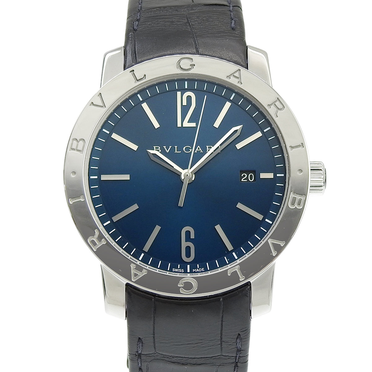 宝格丽宝格丽 BB41S 精钢/皮革 蓝色 自动上链 男士